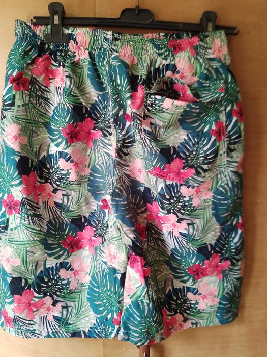 Мъжки бански шорти с хавайски принт / Men's Hawaiian Swim Shorts - Размер XXL