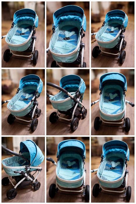 Cărucior combinat Lorelli Aurora, Aquamarine  London-de vanzare