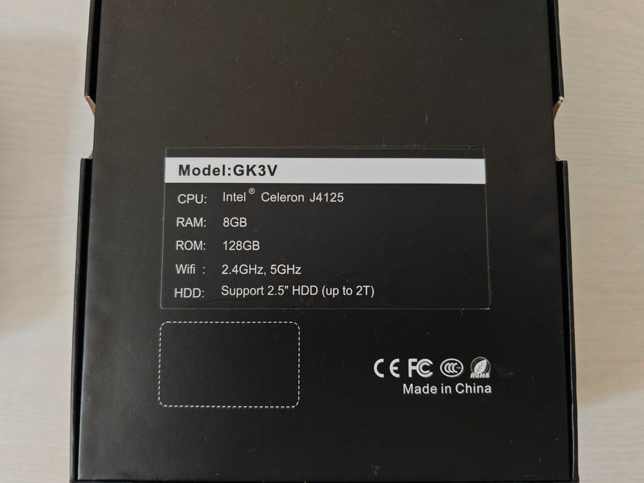 Мини-ПК GK3V (Intel Celeron J4125 / 8 GB RAM / 128 GB eMMC/SSD)