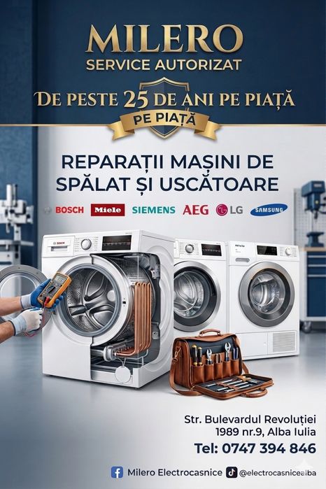 Reparații mașini de spălat și uscătoare | Service autorizat