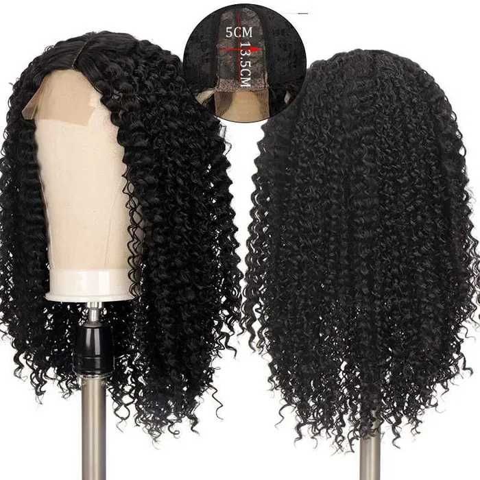 Черна афро къдрава синтетична перука