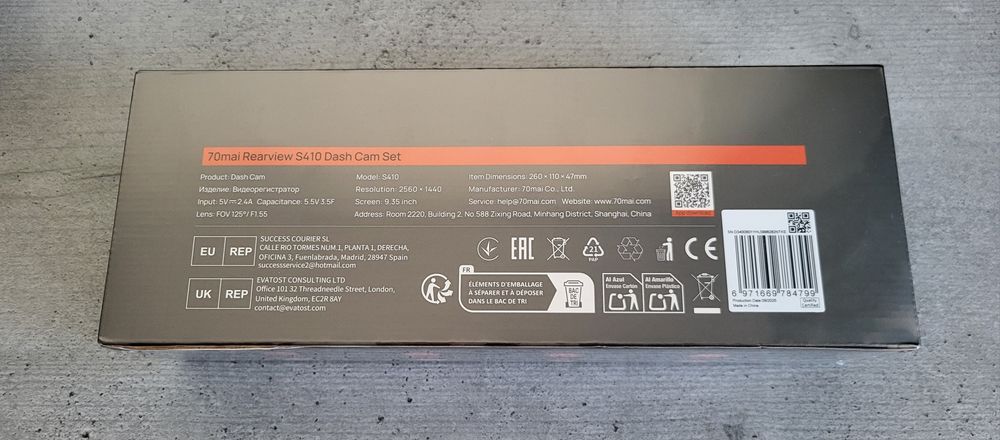 Camera de bord 70mai S410 + kit supraveghere parcare + card 128/256GB