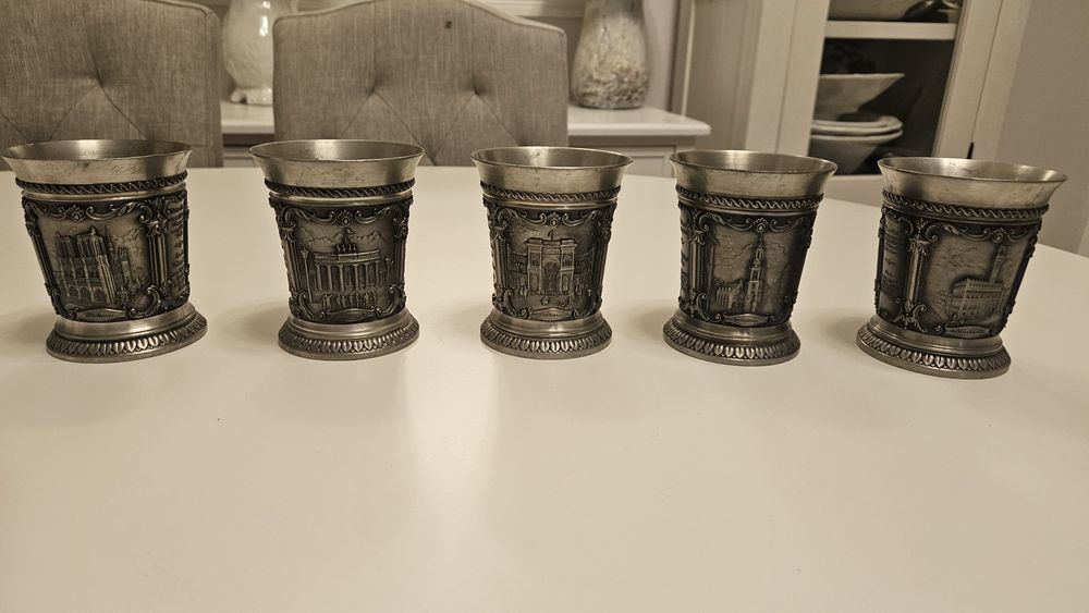 Ser pahare și farfurie zinc