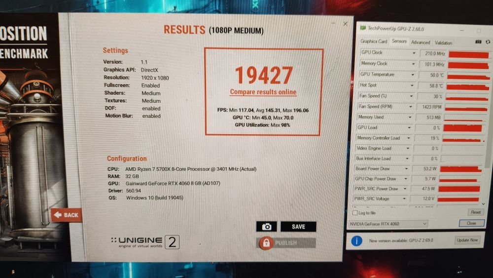 Vand/schimb Gainward RTX 4060, sigiliu pe surub, impecabila!