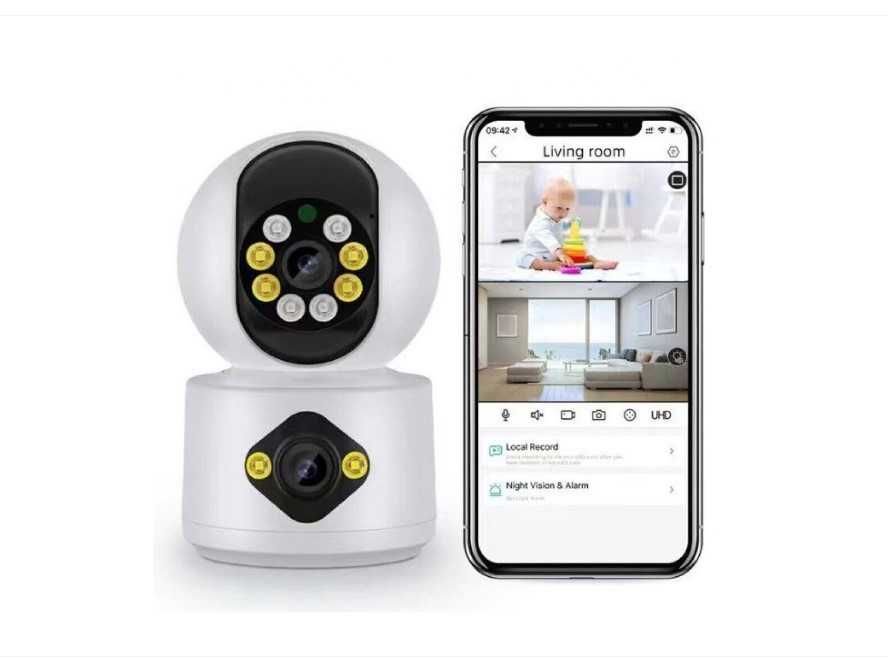 Smart WiFi безжична двойна IP камера /бебефон LYL ICSEE 6MP нощно