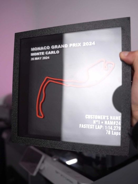 Tablou 3D Monaco Grand Prix personalizat nume numar masina