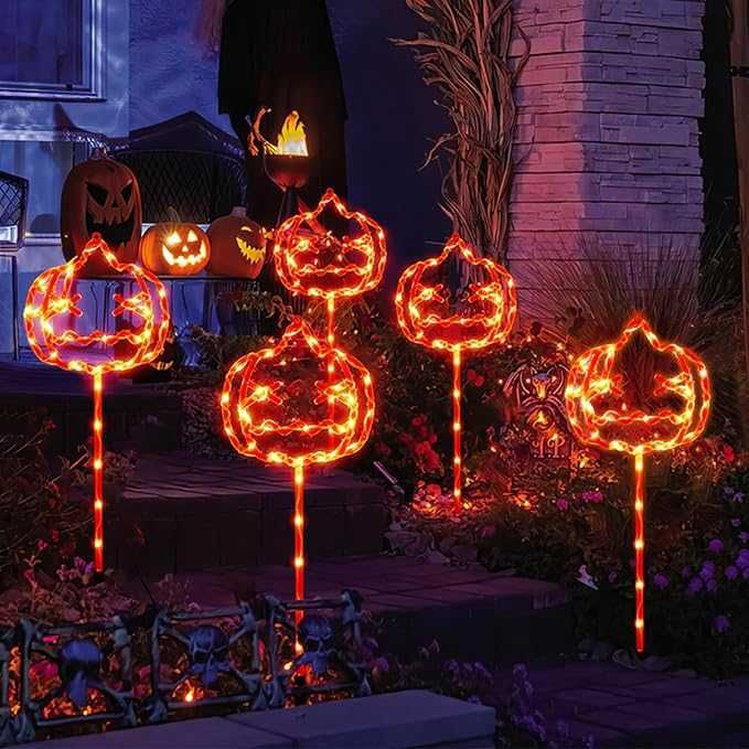 Set 5 Lampi Solare Dovleac Halloween (gradina)