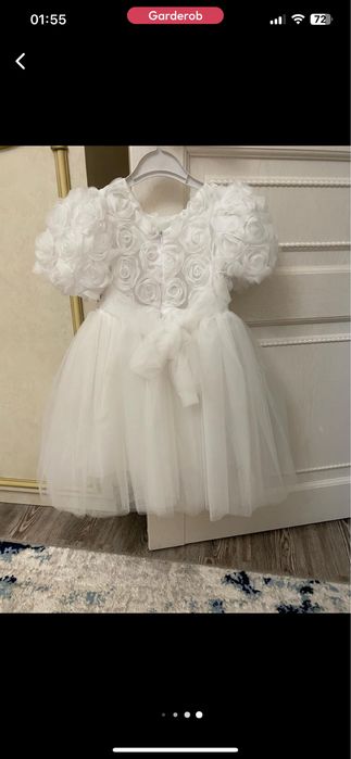 Белое нарядное платье