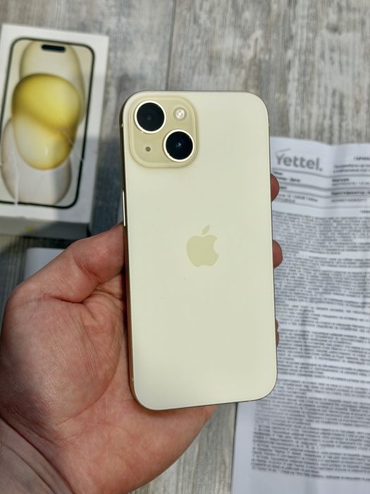 Iphone 15 128 GB - 96 % Battery Като Нов Yellow Гаранционен 28 м.