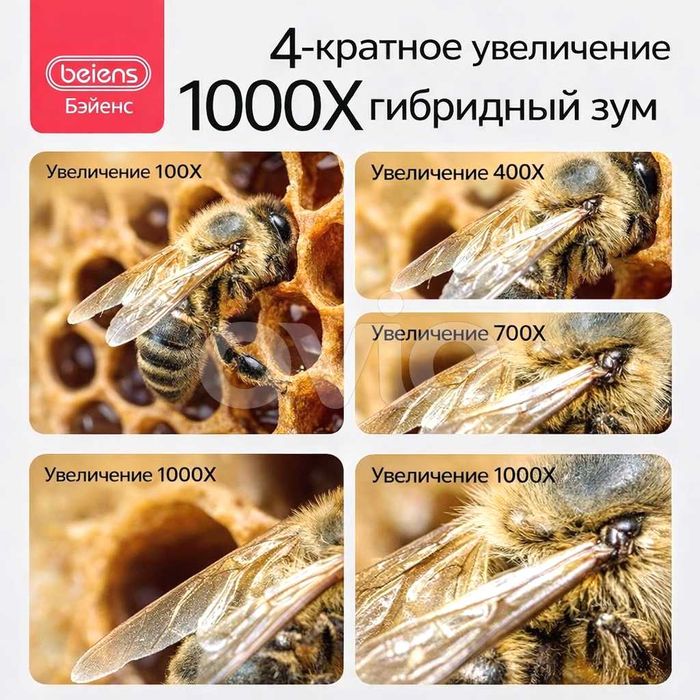 Детский цифровой микроскоп (M1) - 1000x ZOOM (фото и видео)