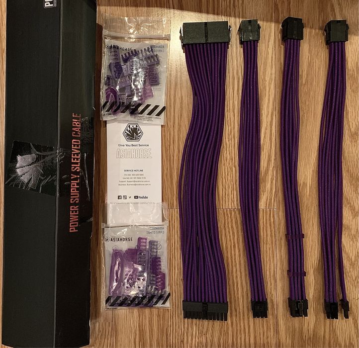 AsiaHorse Kit4 18AWG PSU cabluri prelungitoare sursa alimentare GPU PC
