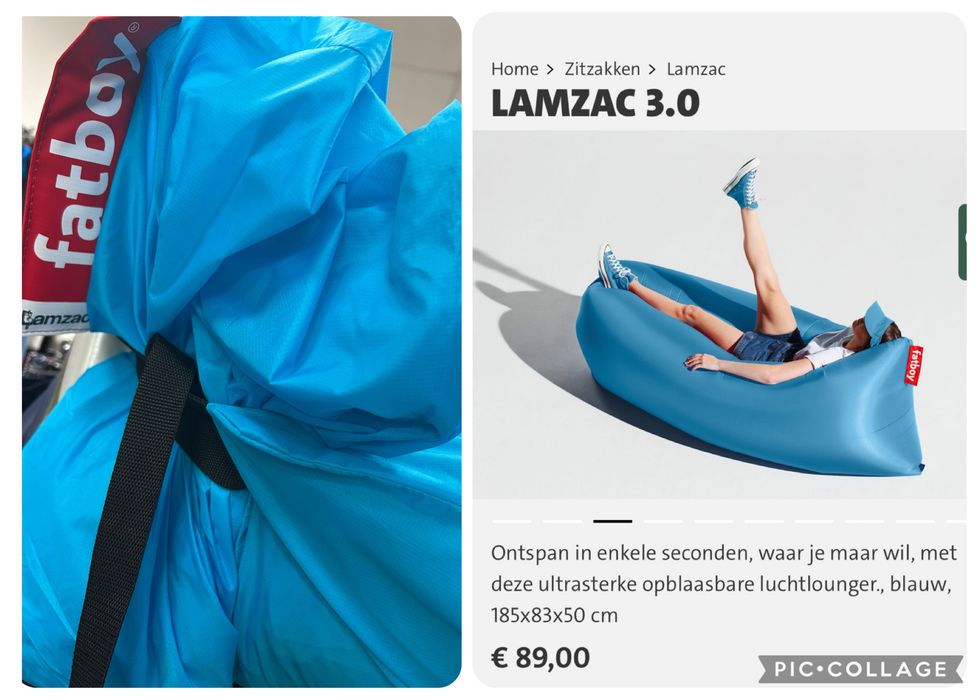 Надуваем шезлонг,барбарон Fatboy Lamzac