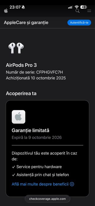 Caști AirPods Pro 3 Calitate TOP | Sigilate+Apple Bag | ANC Activ