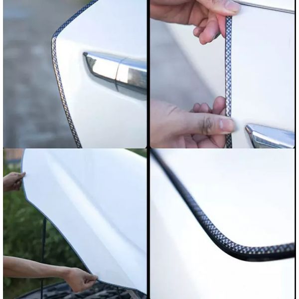 Лайсна Протектор Декорация Уплътняваща За Кола 10м Черна Карбон Прозра