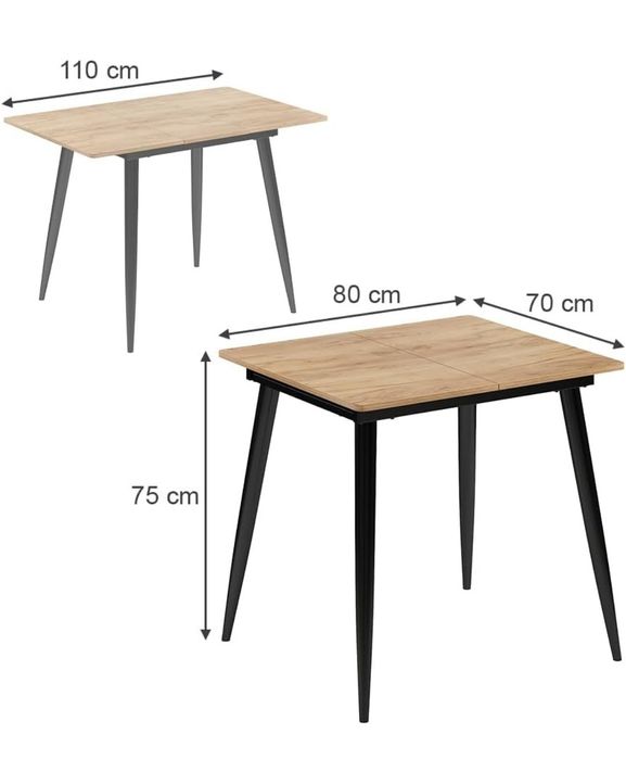 Разтегателна маса с метална конструкция 7315