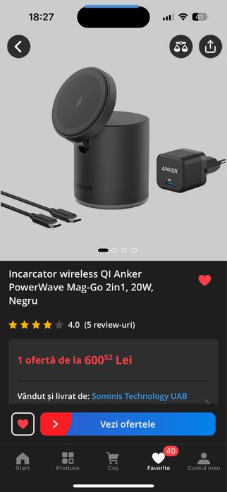 Incarcator wireless Anker 20W