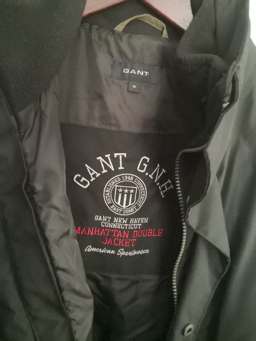 GANT Manhattan Double Jacket 2 in 1 With Fleece Black Mens Size S
