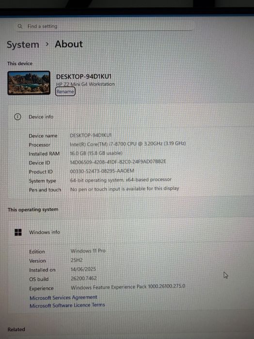HP Z2 mini G4 Workstation