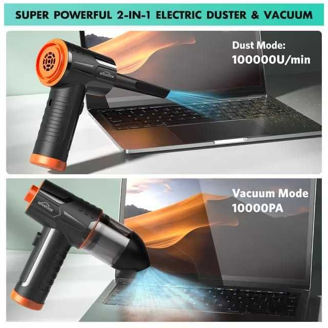 WHATOOK 2-в-1  Вентилатор и Прахосмукачка 100000 RPM Безжичен с LED