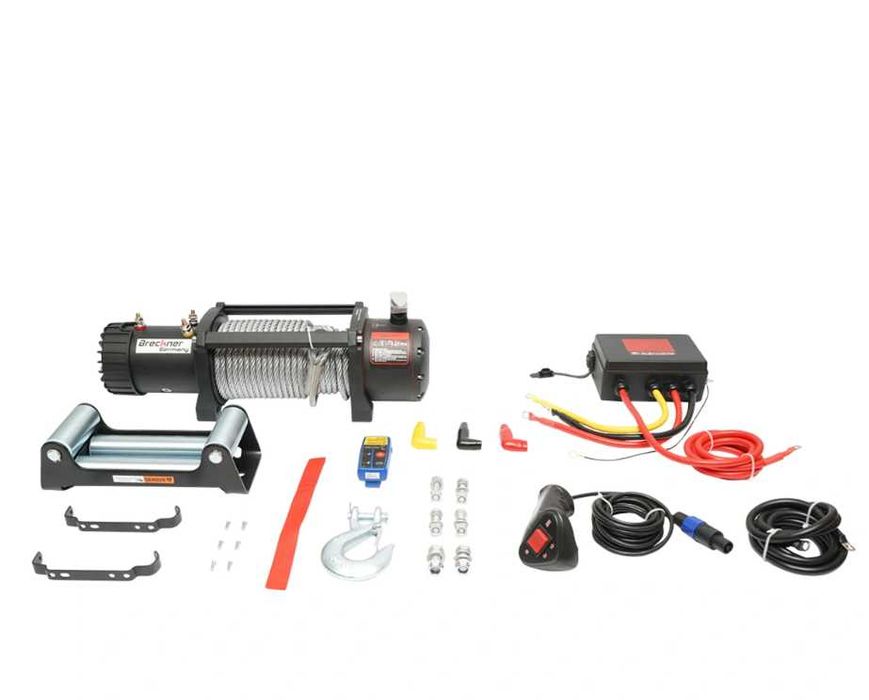 Troliu electric cu telecomanda 12V, 6.5c, (13500lbs) cablu otel 9x24m