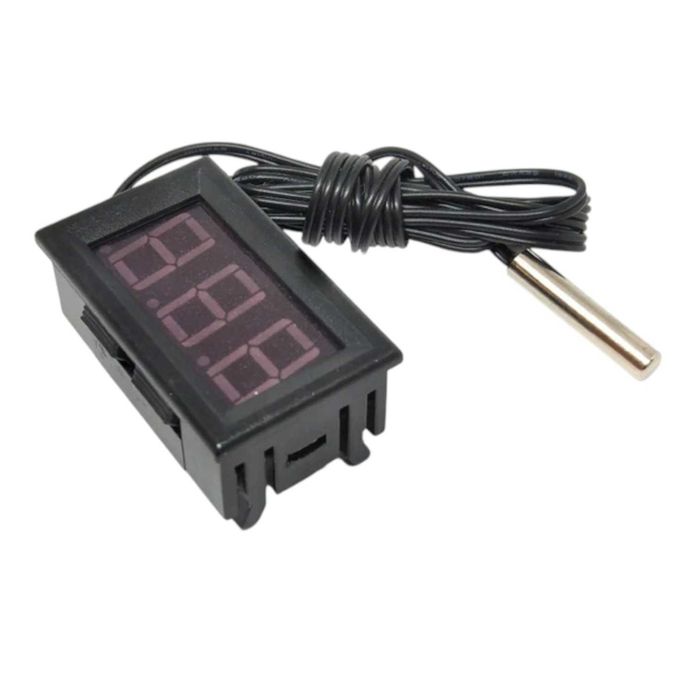 Termometru Digital LED cu Sonda, -50°C +110°C, 5-12V, Rosu / Verde / Albastru