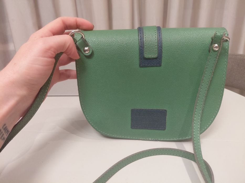 Малка ежедневна чанта, естествена кожа, ръчна изработка