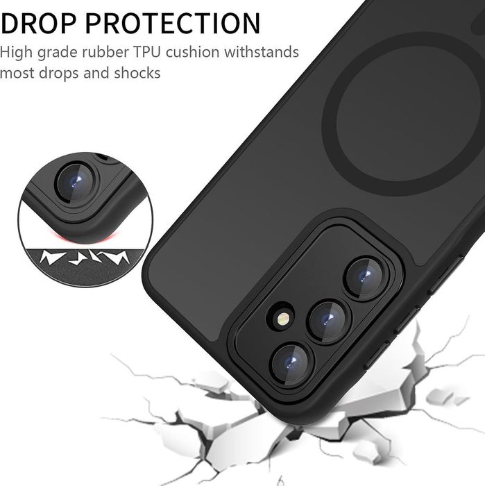 Матов magsafe кейс за samsung galaxy a56 - черен