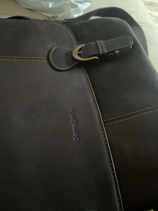 samsonite сумка для ноутбука натуральная кожа