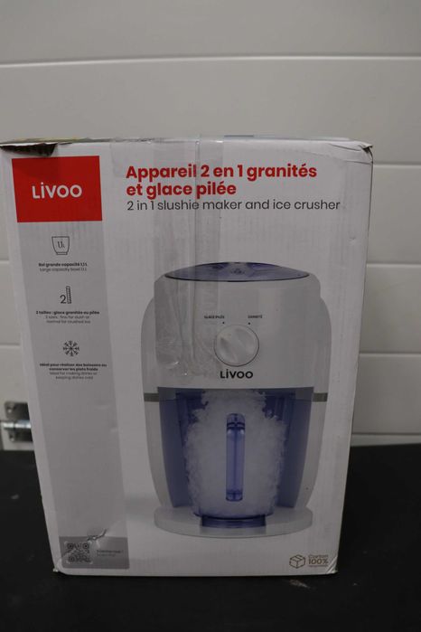 LIVOO 2 в 1 машина за натрошен лед, 1,1 литра, бяла