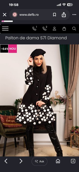 Palton Diamond Fashion