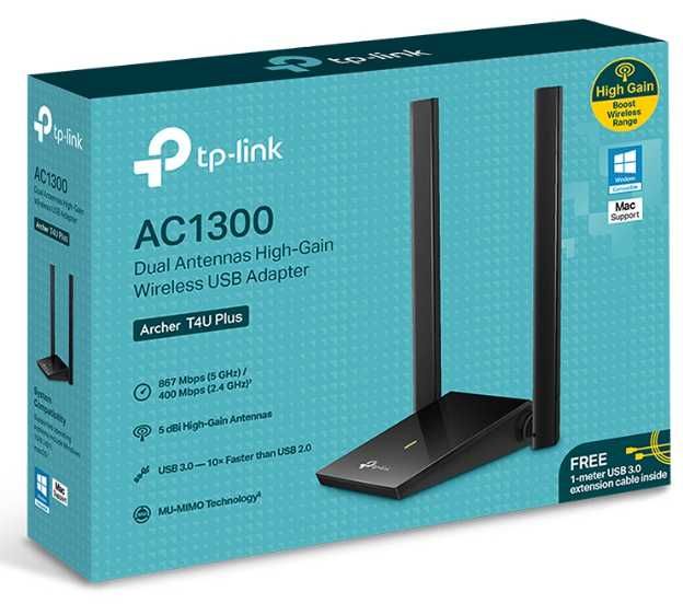 Adapter USB адаптер Wi-Fi TP-Link T4U, T4U Plus 2.4-5GHz приёмник