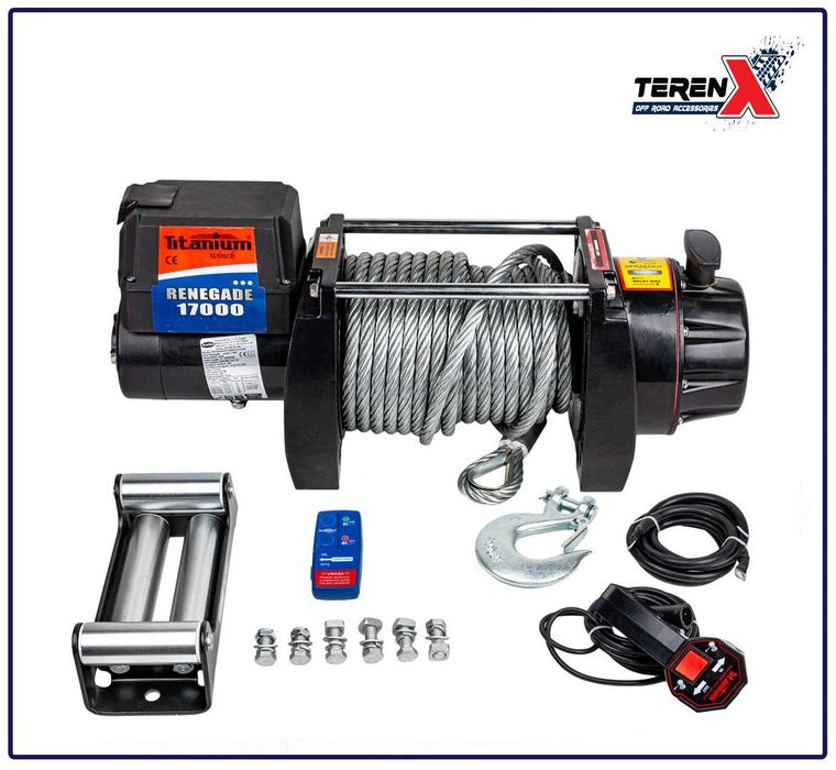 Troliu auto electric Titanium Renegade 17000 lbs 8 tone 12V