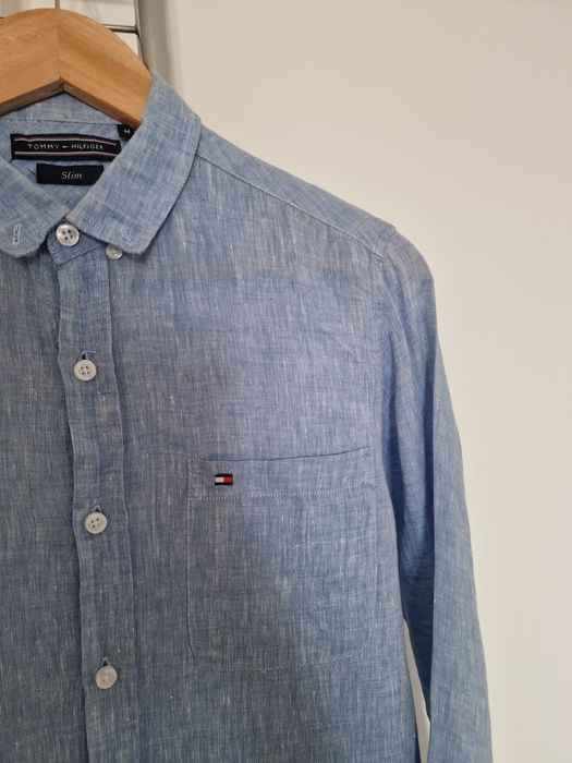 Страхотна мъжка ленена риза  TOMMY HILFIGER  размер M,  100% лен