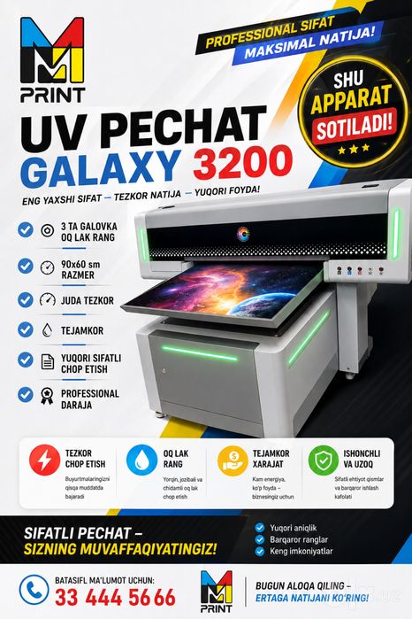 Uv pechat 3200 galovka 90-60 format