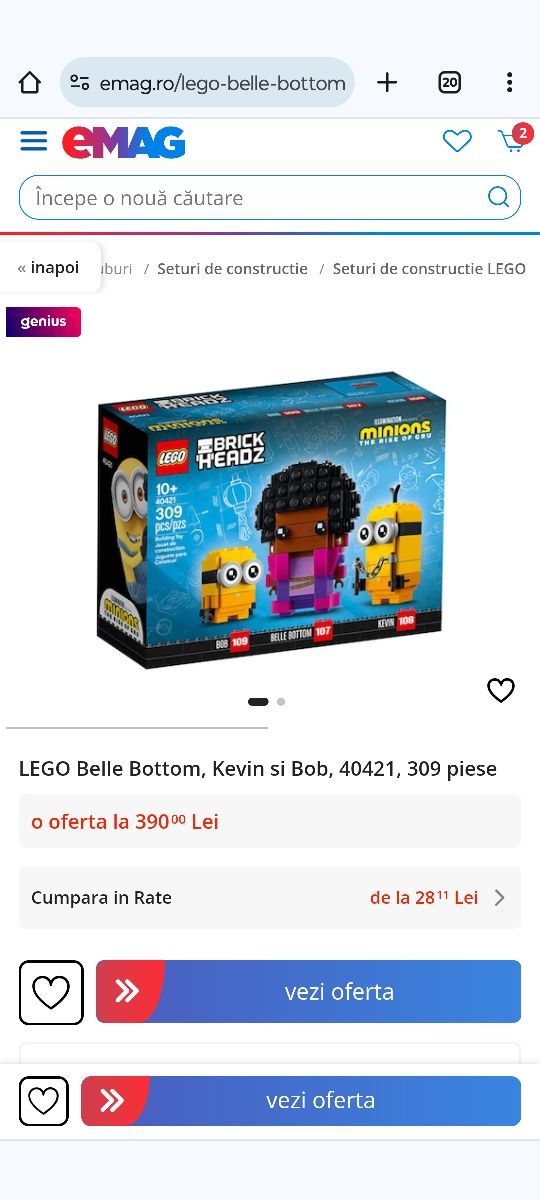 Lego Minions 42421 Belle Bottom Kevin and Bob Bacau OLX.ro