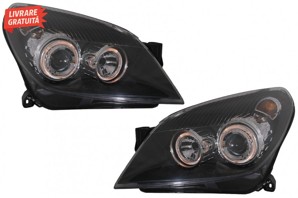 Faruri Opel Astra H (03.2004-2009) Angel Eyes Negru