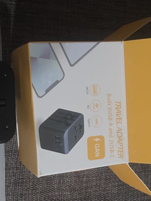 Универсален адаптер за пътуване GaN 35W (Travel Adapter с USB-C и USB-A)