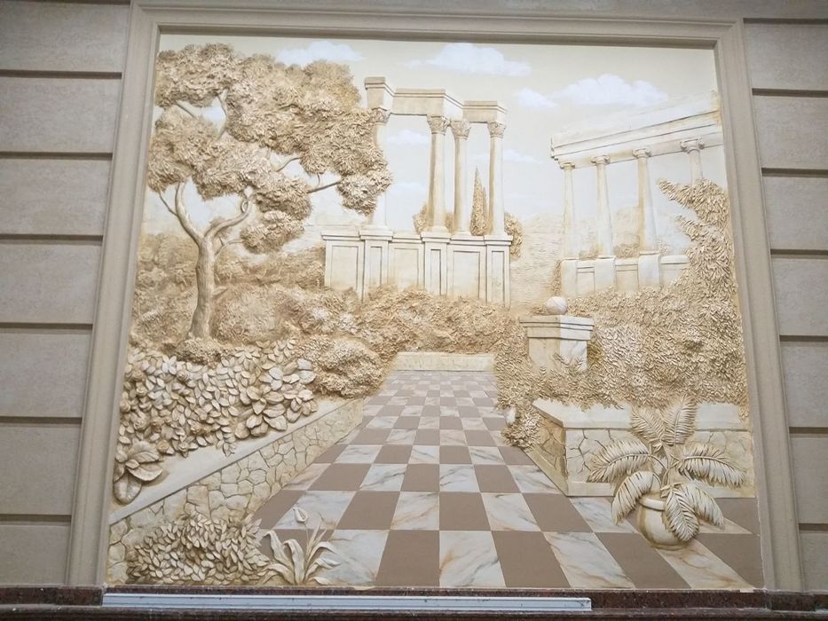 Rassom.Рассом.Художник роспись стень.Devorga rasm chizish. 3D, Rospis.