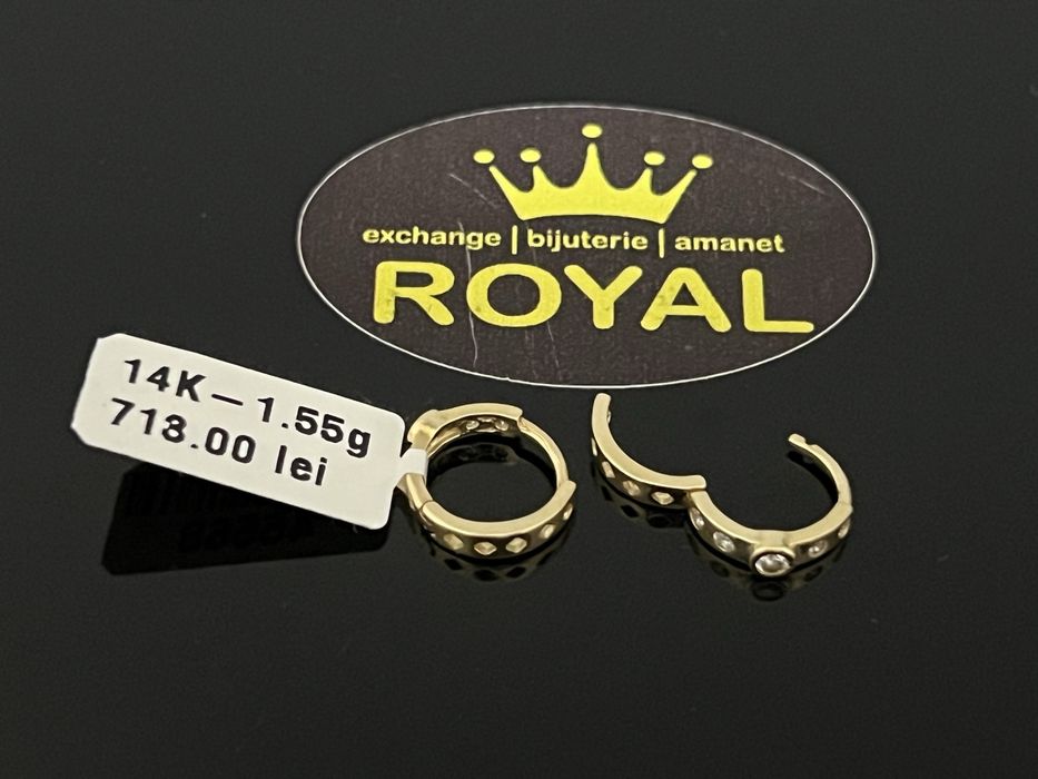 Bijuteria Royal CB : Cercei copil aur 14k  585  1,55 grame