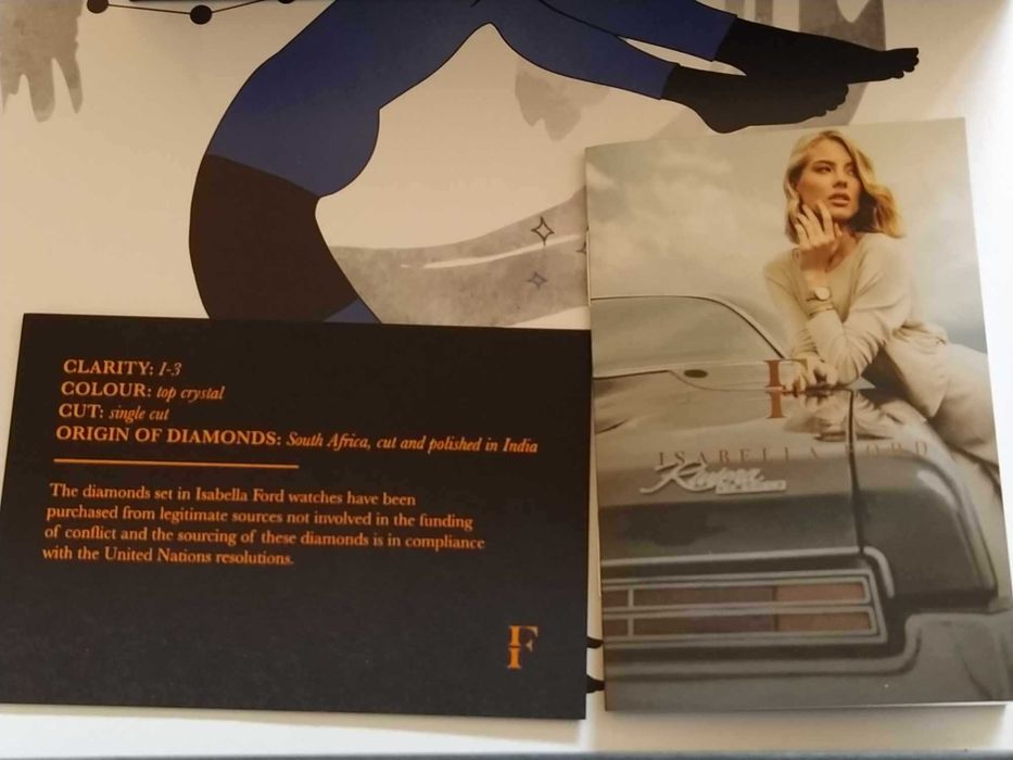 Isabella Ford Иноксов часовник черен с един диамант