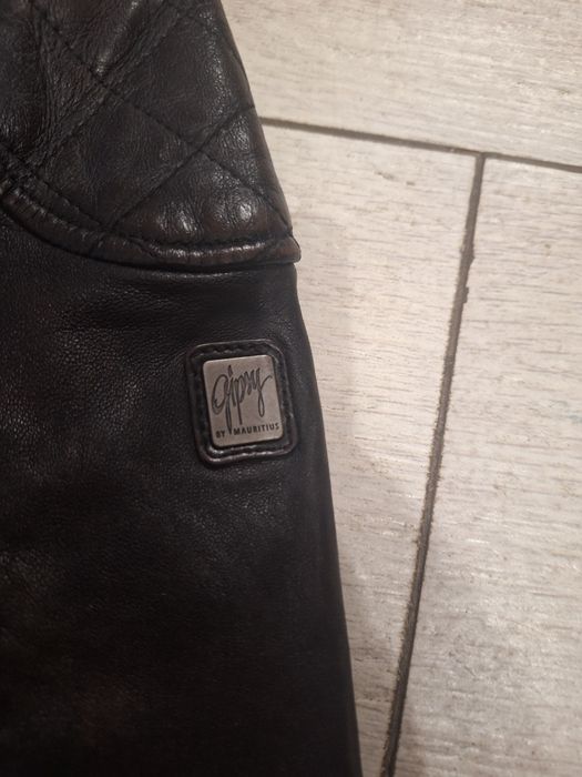 Geaca piele naturală biker Gipsy cu gluga L