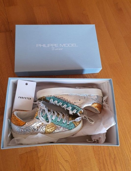 Sneakers kids 28  Philippe Model Paris Piele Piton .