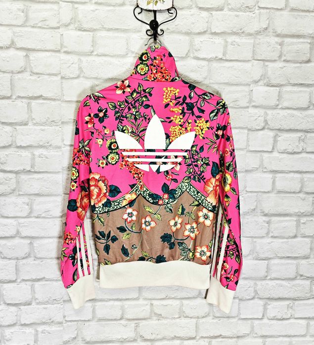 Adidas Оригинална Флорална дамска горница / яке / суичър на цветя размер S