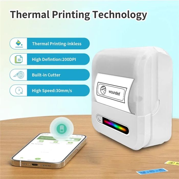 U1 Мини-Портативный Термопринтер 200 DPI — Черный