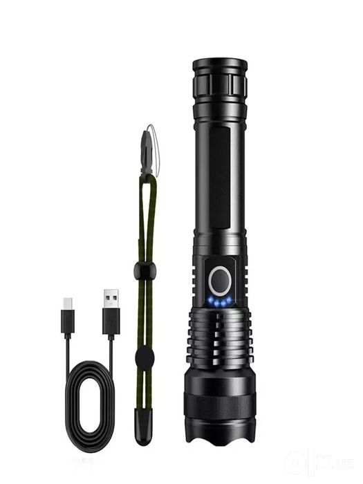 LED chiroq Chiroq Led Zoom P50, USB zaryadlash bilan, 300 m masofa