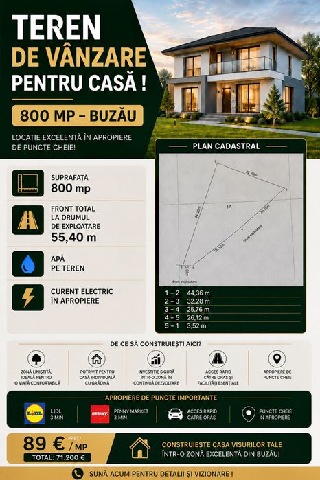 Teren pentru casa 800 mp - Buzau