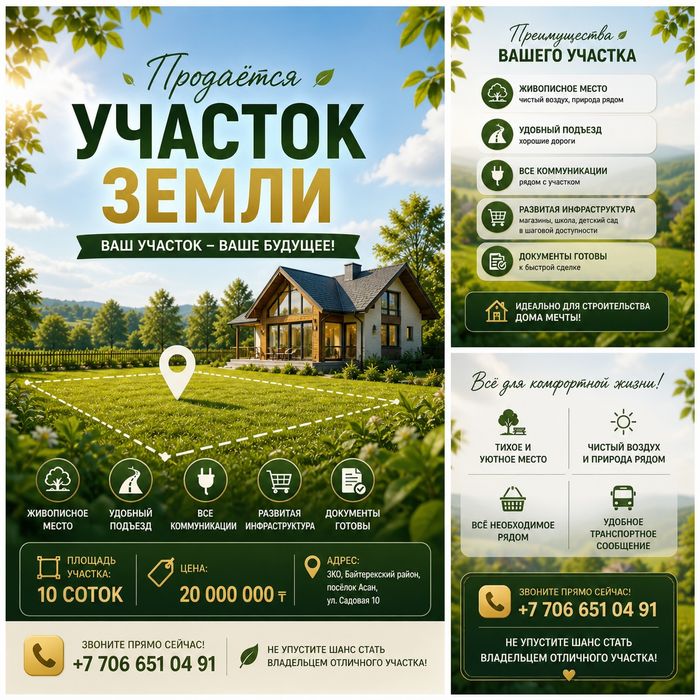 Продам участок в Асане