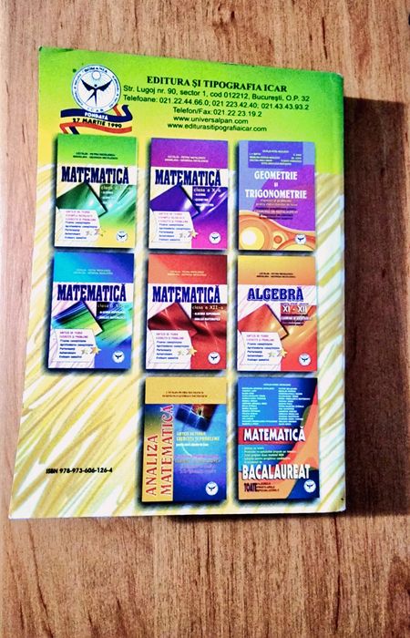 Carte de matematică, clasa a IX-a