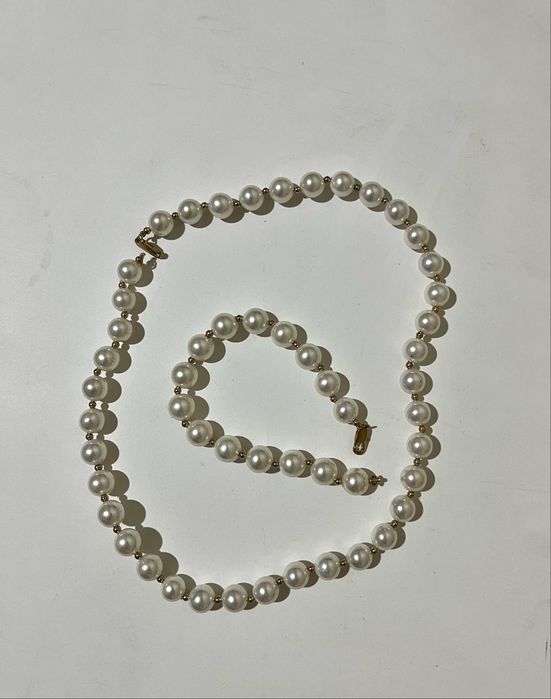 Бусы и браслет из жемчуга