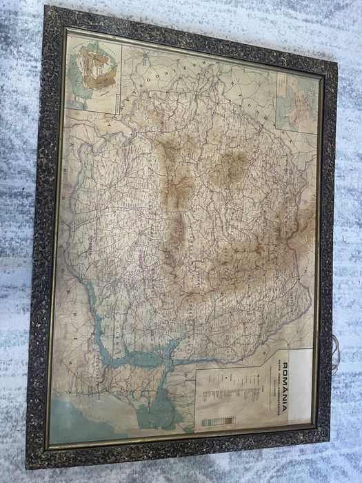 Tablou vechi cu harta romaniei